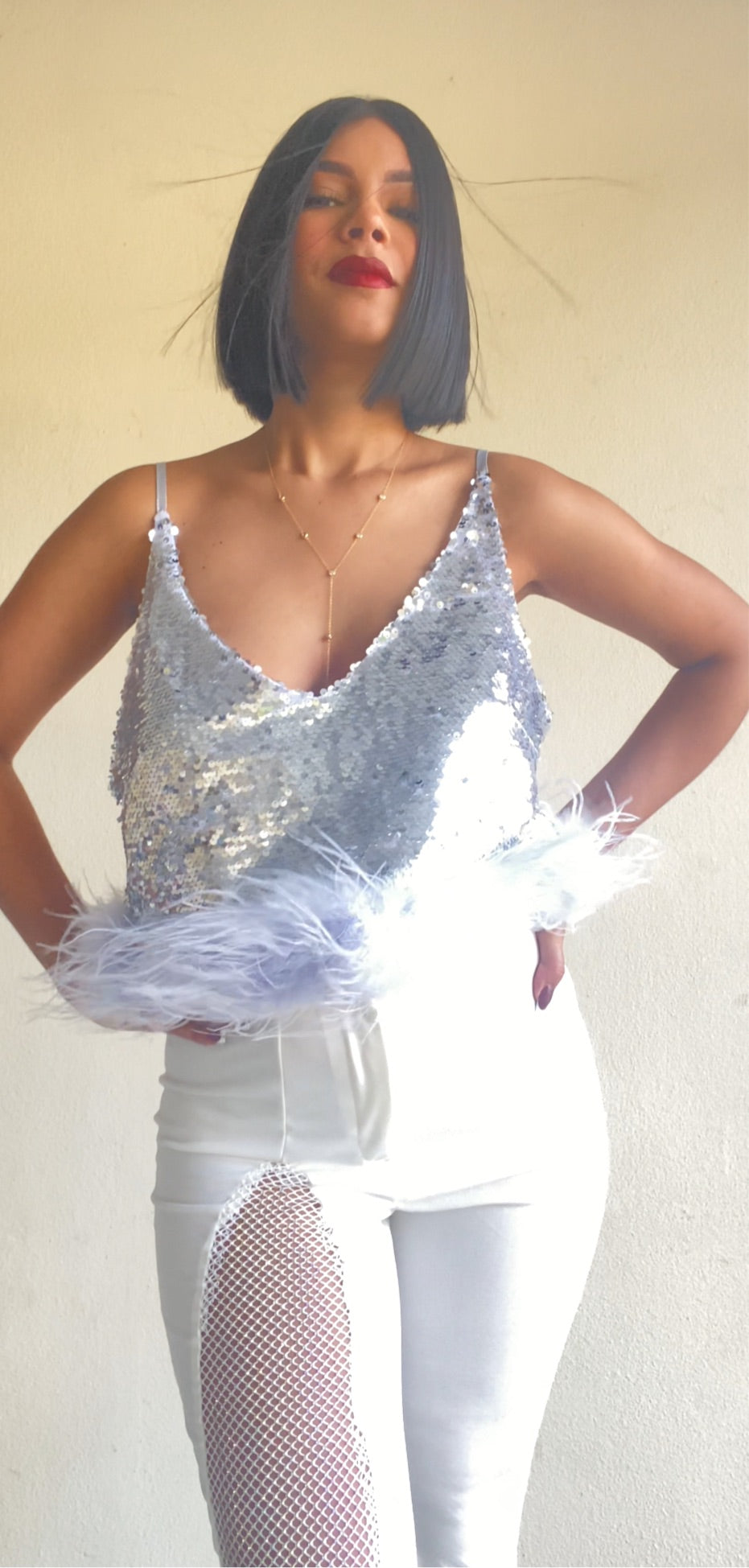 Silver Fluff top